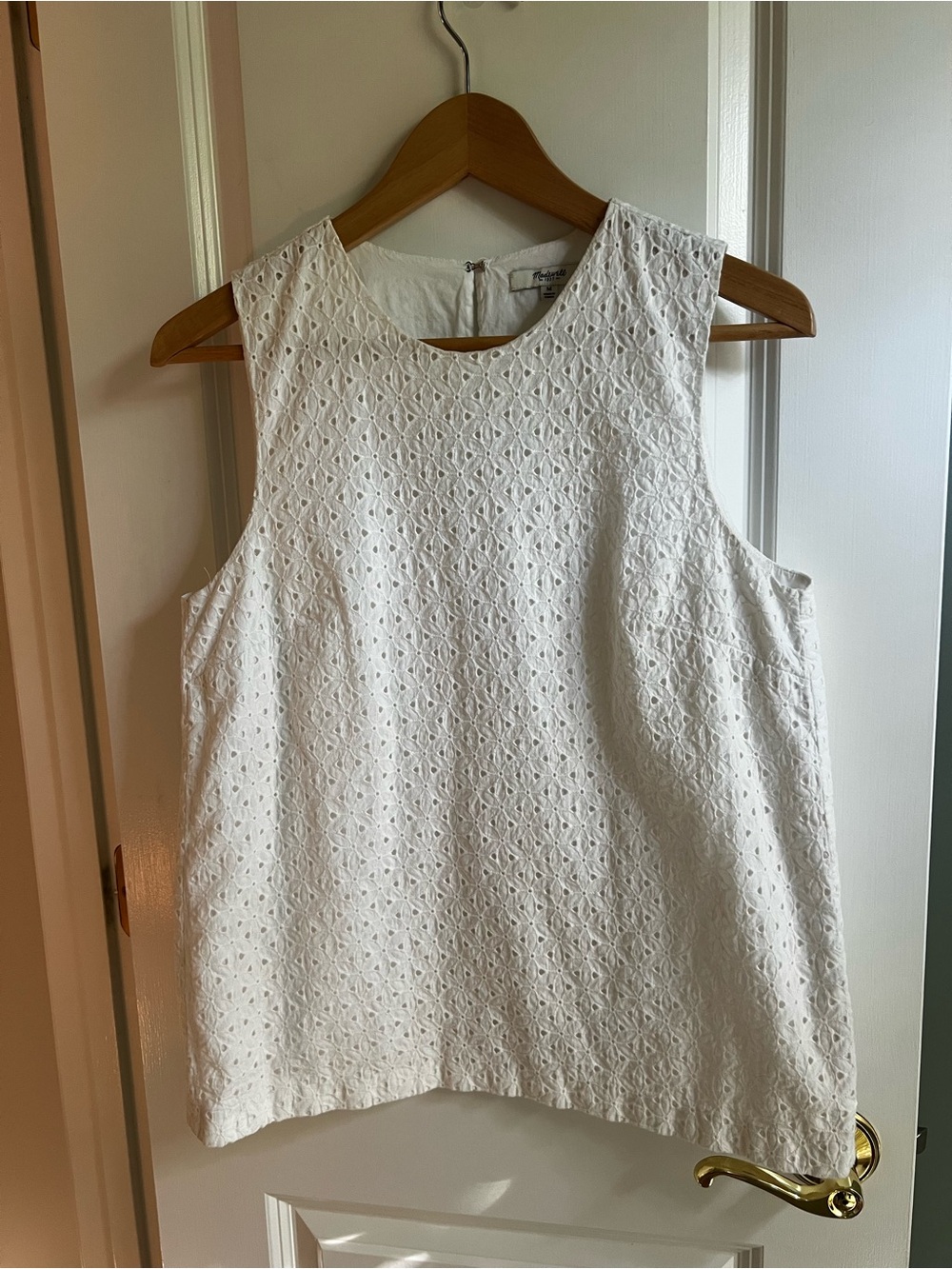 Madewell White Eyelet Sleeveless Tank